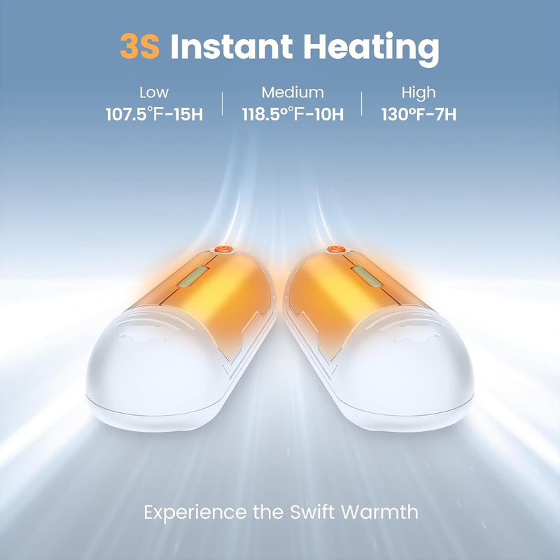 XTao 2-pack rechargeable hand warmer in white color, for outdoor activities, sports, warming up, and hot compressing. 2-pack, portable and convenient